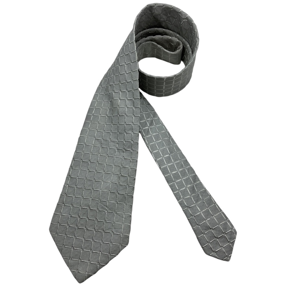 PAL ZILERI Gray/Silver Geometric Silk LUXURY Tie ITALY